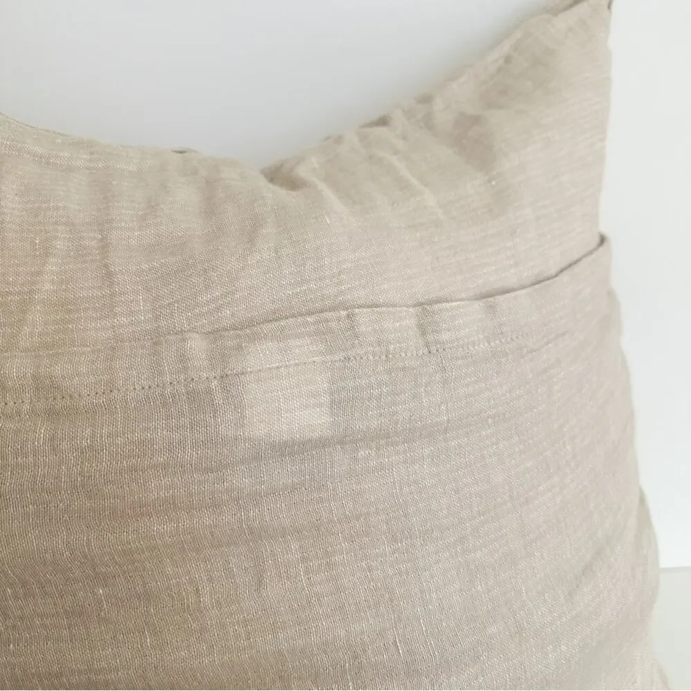 Set of 2 Restoration Hardware Crinkled Linen-Cotton Euro Shams